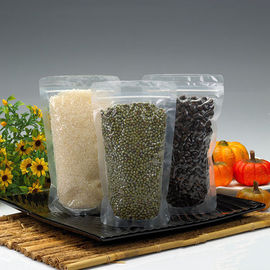 Sachet en matière plastique de noix/casse-croûte/riz empaquetant Tranaparent avec la tirette