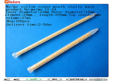 mélangeur statique de jaune rond de bouche de me/ms 13-24, tube de mélange, buse de mélange en plastique