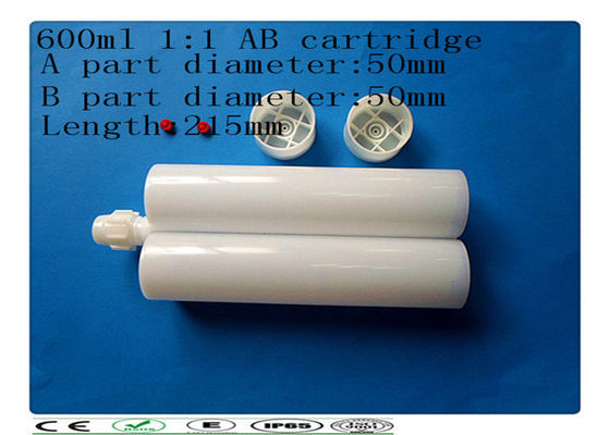 Double cartouche de distribution 600ml, cartouche en plastique de colle d'ab