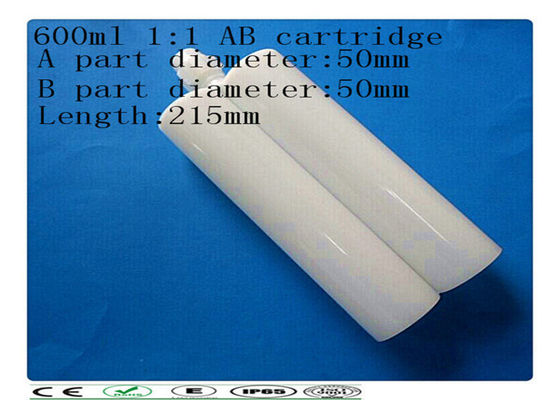 Double cartouche de distribution 600ml, cartouche en plastique de colle d'ab