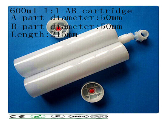 Double cartouche de distribution 600ml, cartouche en plastique de colle d'ab
