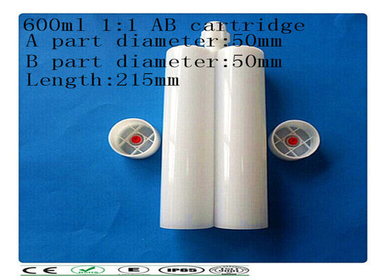 Double carcartridge de PE, cartouche du composant 600ml deux, côte à côte cartouche