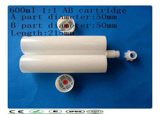 Double carcartridge de PE, cartouche du composant 600ml deux, côte à côte cartouche