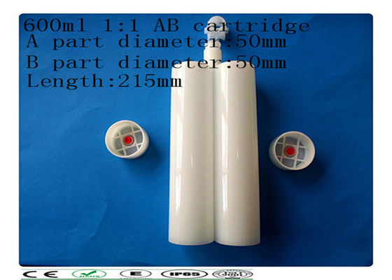 Double carcartridge de PE, cartouche du composant 600ml deux, côte à côte cartouche