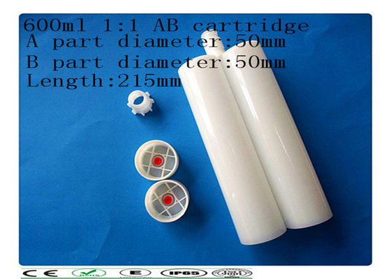 Double carcartridge de PE, cartouche du composant 600ml deux, côte à côte cartouche
