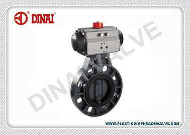 Opération en plastique PN1.0Mpa JIS/DIN/norme ANSI d'actionneur pneumatique de vanne papillon de PVDF