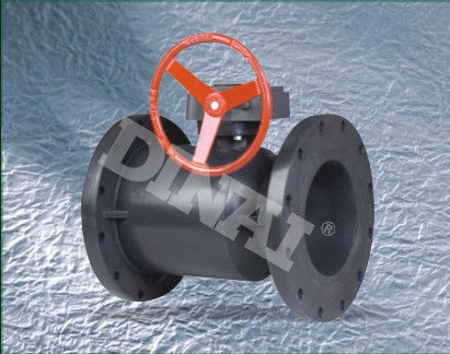 Ver-vitesse en plastique de robinet à tournant sphérique de RPP, DN15-DN300, blanc/gris-foncé